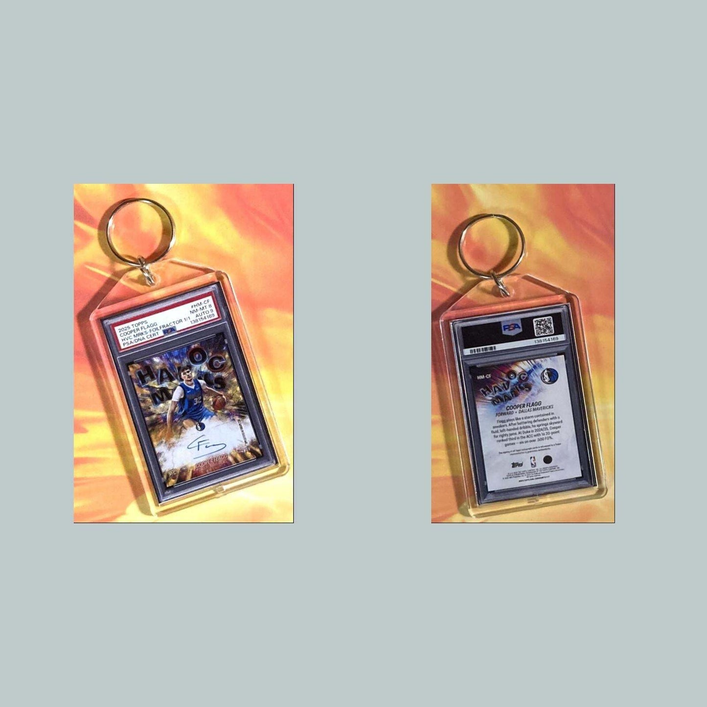 3692 Cooper Flagg 2025 Topps Foilfractor Custom Hand Made Keychain BKL KYC