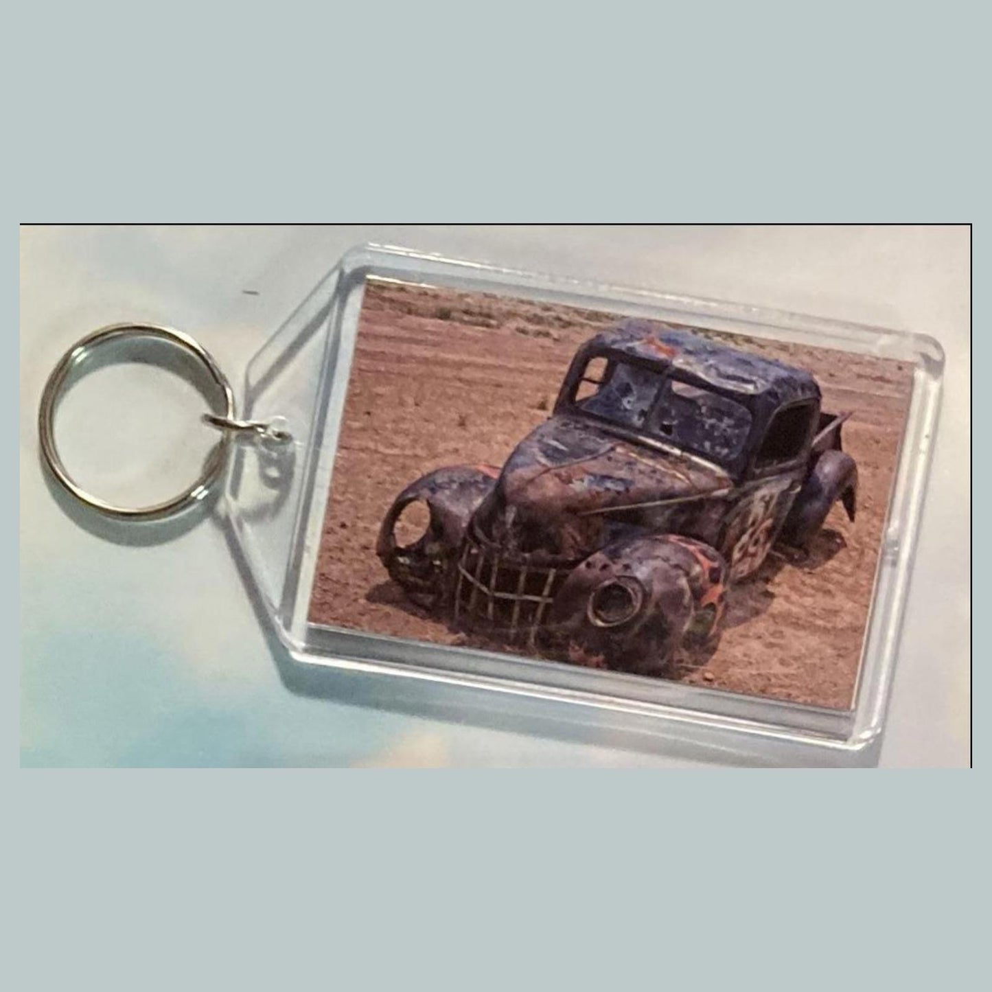 0621 1945 Ford F-150 Broken Down Acrylic Keychain | Vintage Automobile Photo Keychain | Retro Vehicle Gift | Double-Sided
