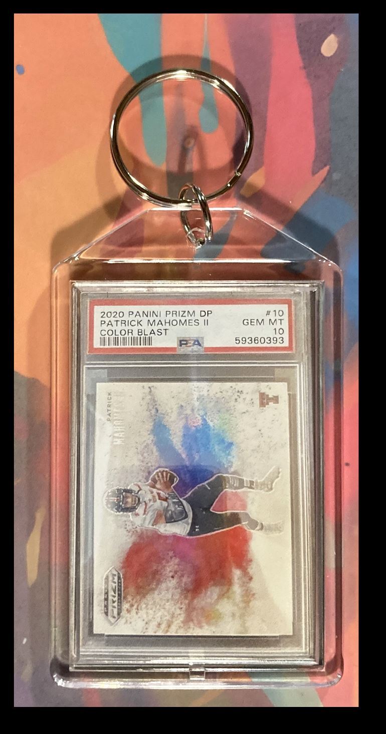2969 Patrick Mahomes 2020 Panini Prizm Colorblast  Custom Keychain FBL KYC