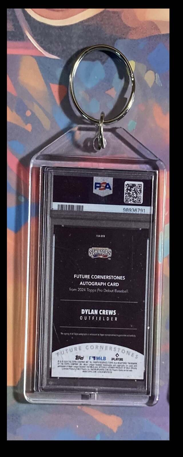 3105 Dylan Crews 2024 Topps Pro Debut Gold Foil Auto Custom Keychain-Gift BBL KYC