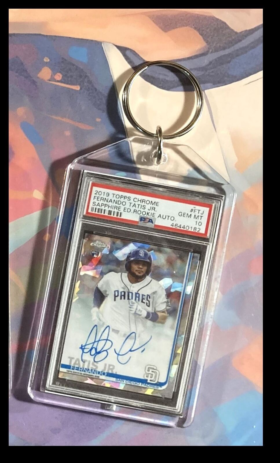 3128 Fernando Tatis Jr 2019 Topps Chrome Sapphire Auto Keychain BBL KYC