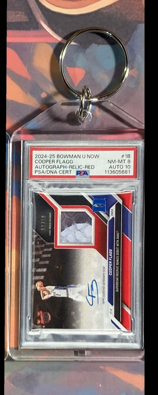 3075 Cooper Flagg 2024 Bowman U Now Patch Auto - Custom Keychain-Great Gift BKL KYC