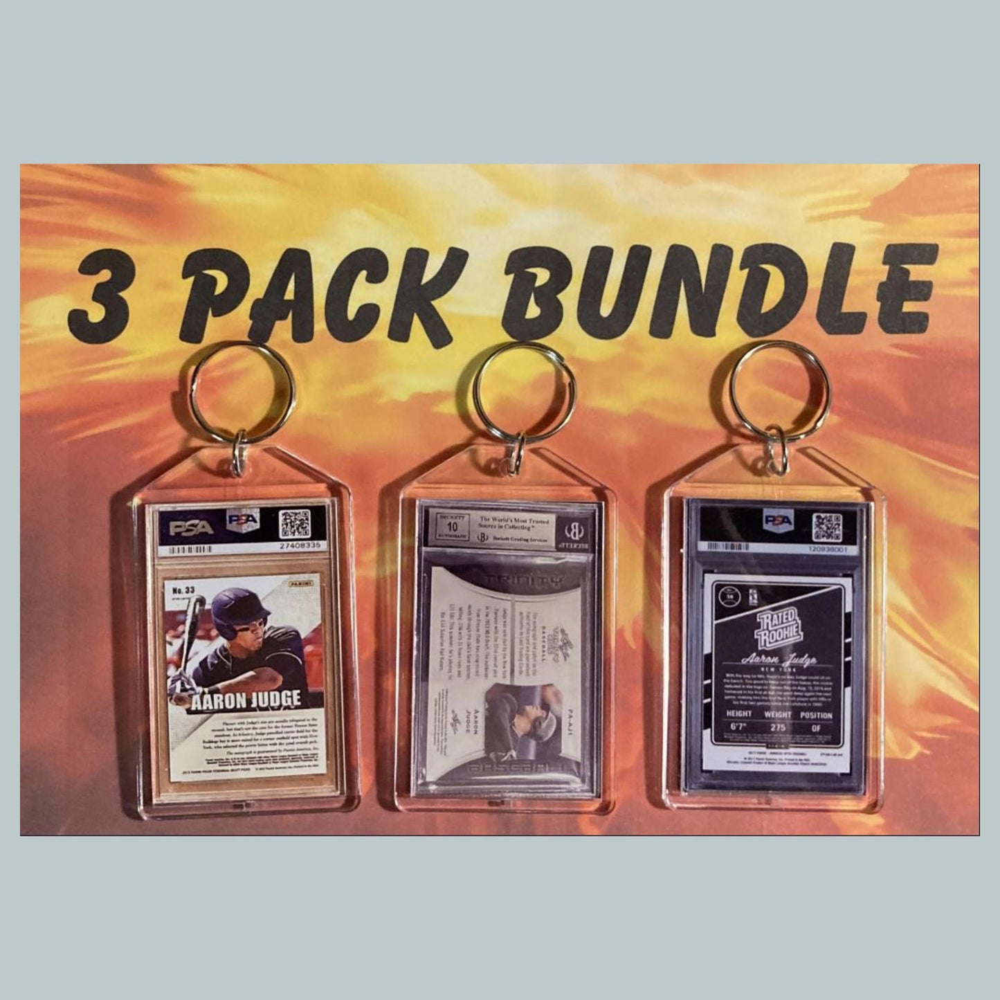 0631B Aaron Judge 3 Pack Bundle-Custom Hand Made Keychains
