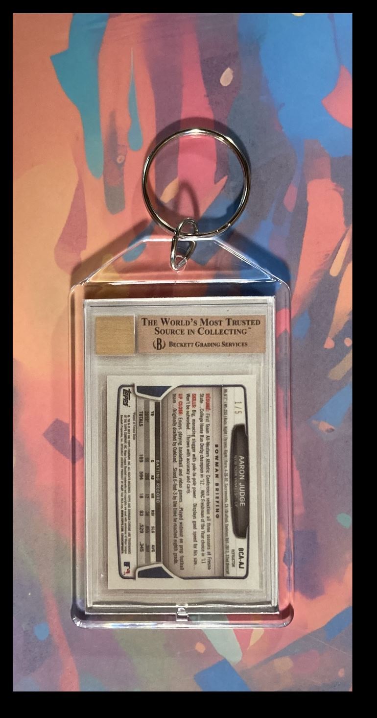 3046 Aaron Judge 2013 Bowman Chrome Auto  Custom Keychain Great Gift BBL KYC