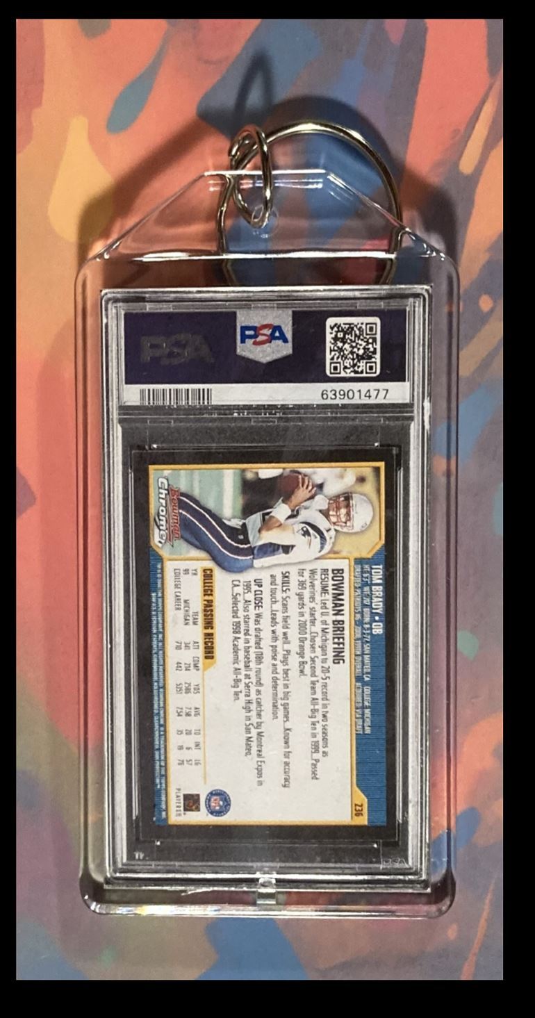 03 Tom Brady 2000 Bowman Chrome Rookie   -   Custom Keychain-Great Gift FBL