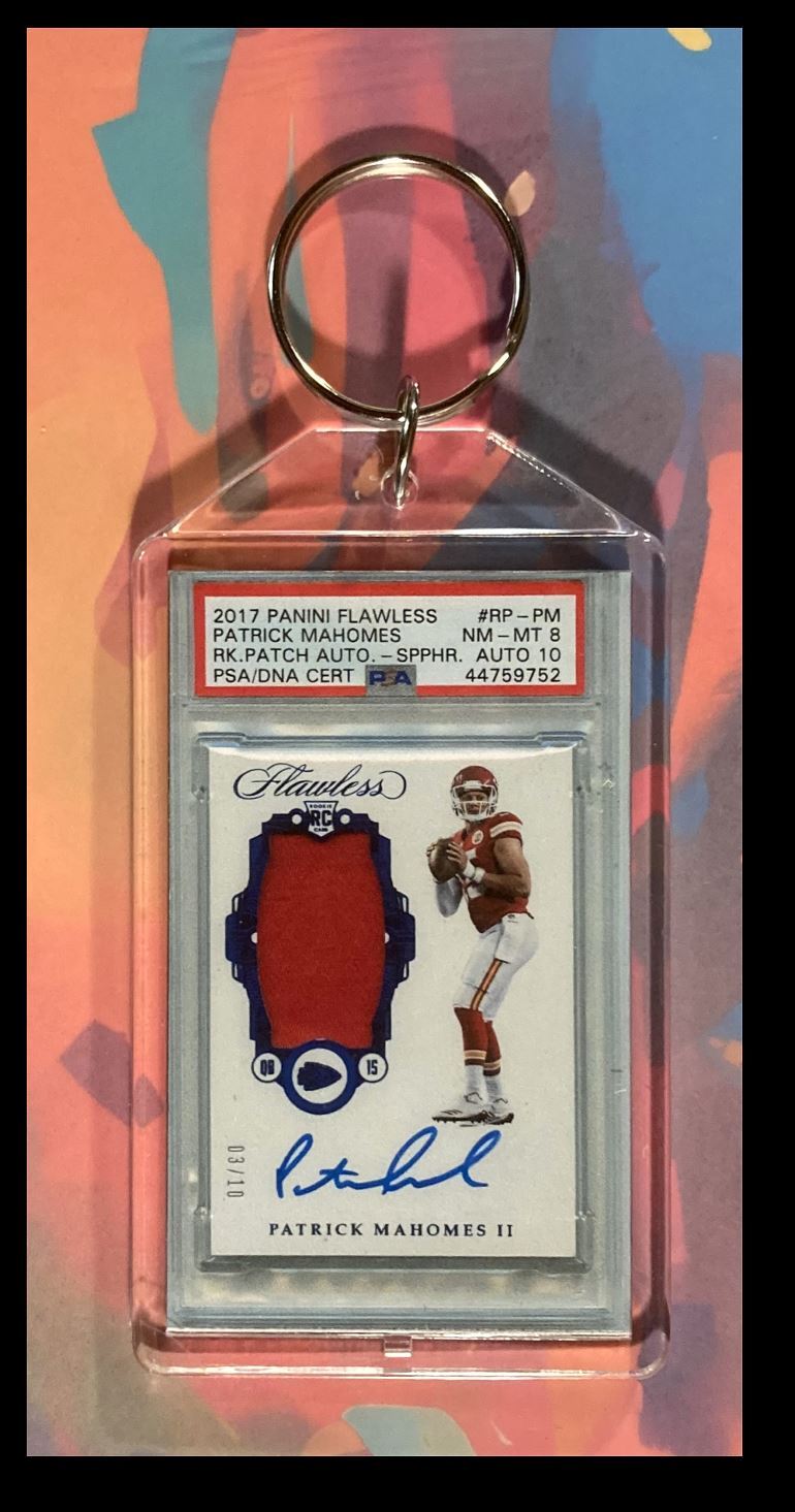 2983 Patrick Mahomes 2017 Panini Flawless Patch Auto Rookie Keychain FBL KYC