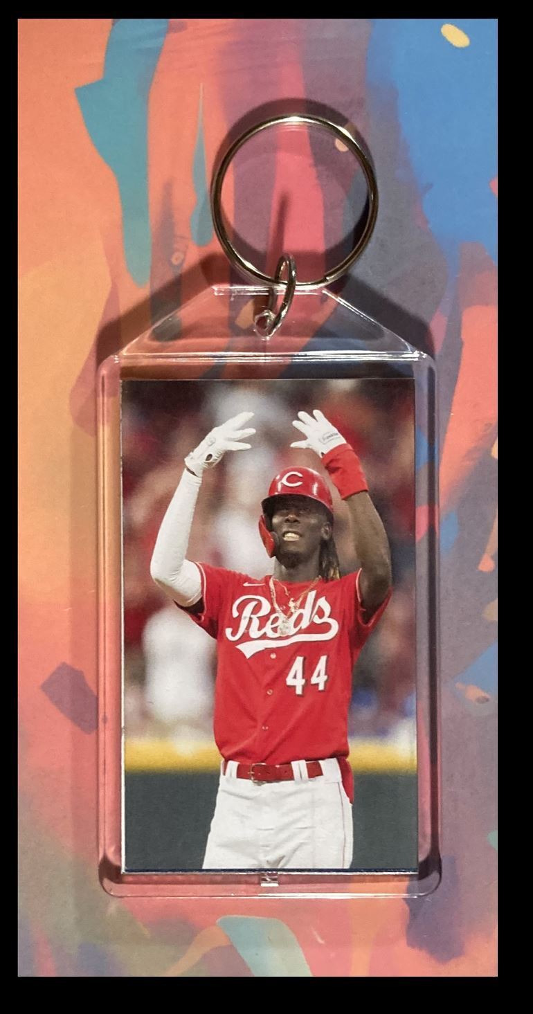 3278 Elly De La Cruz Hands Up - Custom Made Keychain Double Photo - Great Gift BBL KYC