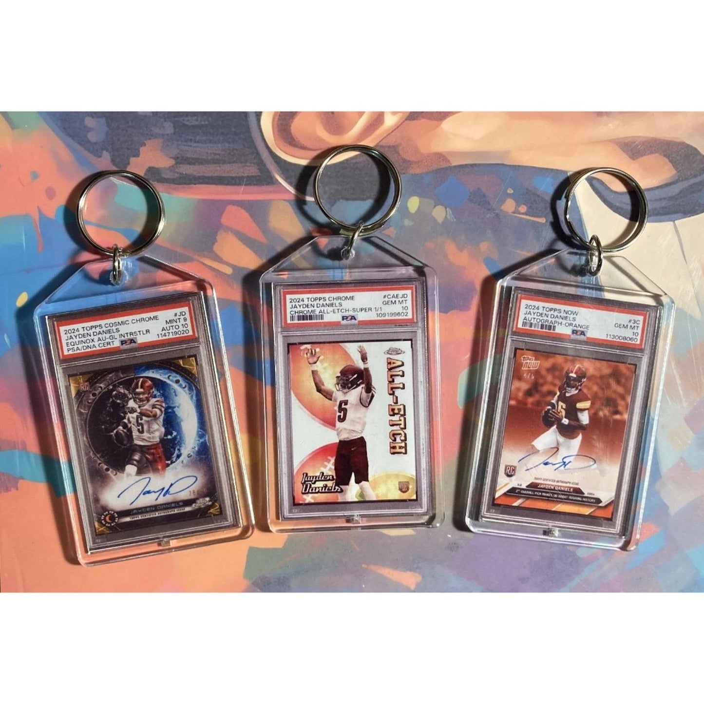 0032b Jayden Daniels 3 Pack Bundle - 3 Different Custom Novelty Keychains
