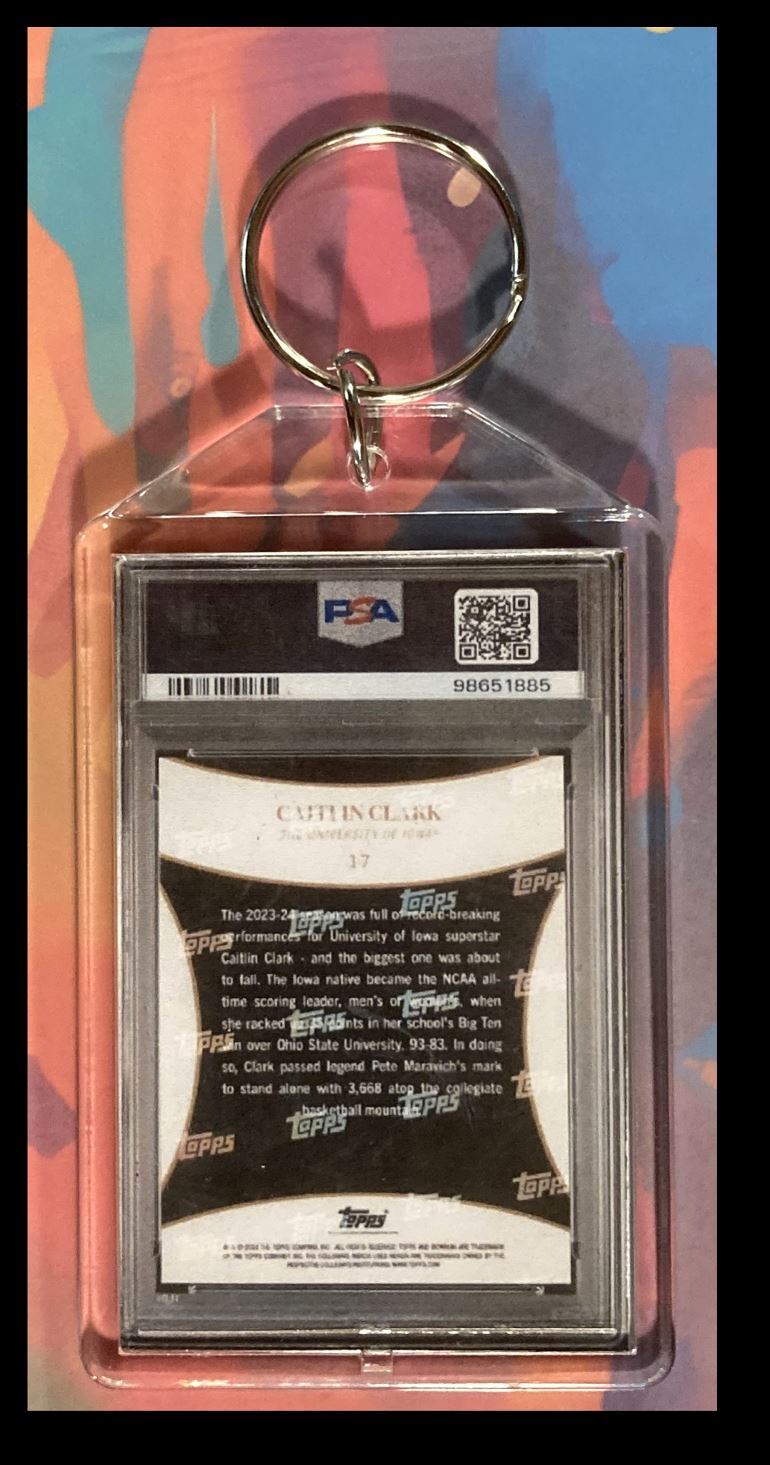 2975 Caitlin Clark 2024 Bowman U Cracked Ice Custom Made Keychain BKL KYC