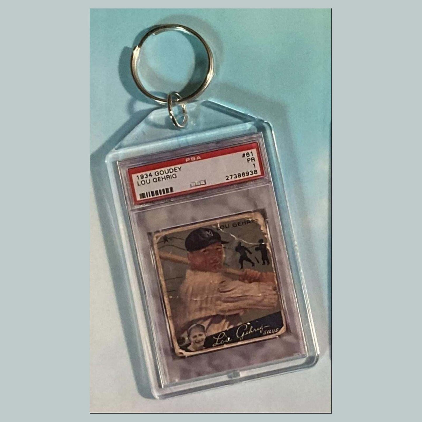 3629 Lou Gehrig 1934 Goudey Custom Hand Made Keychain BBL KYC