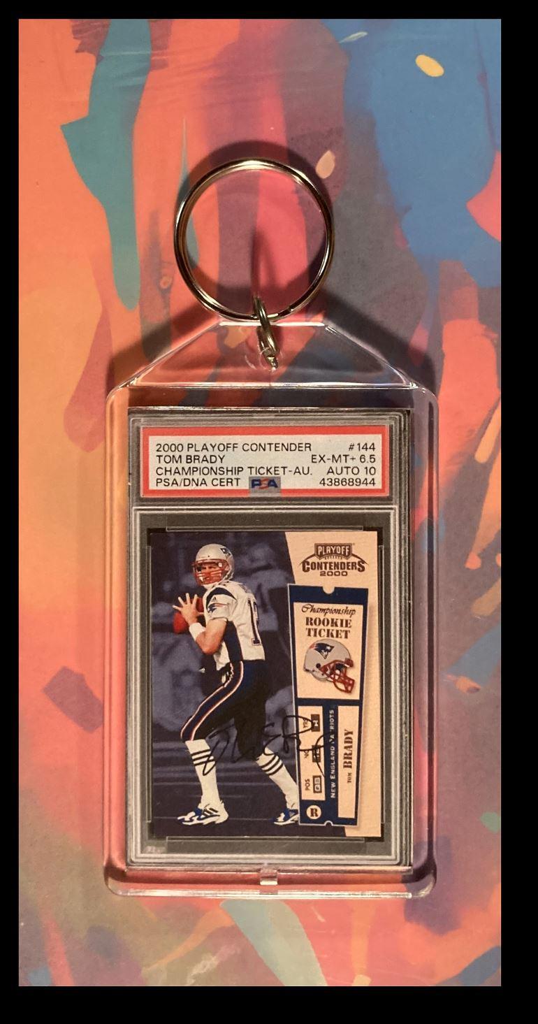0052 Tom Brady 2000 Panini Playoff Contender Auto Custom Made Novelty Keychain