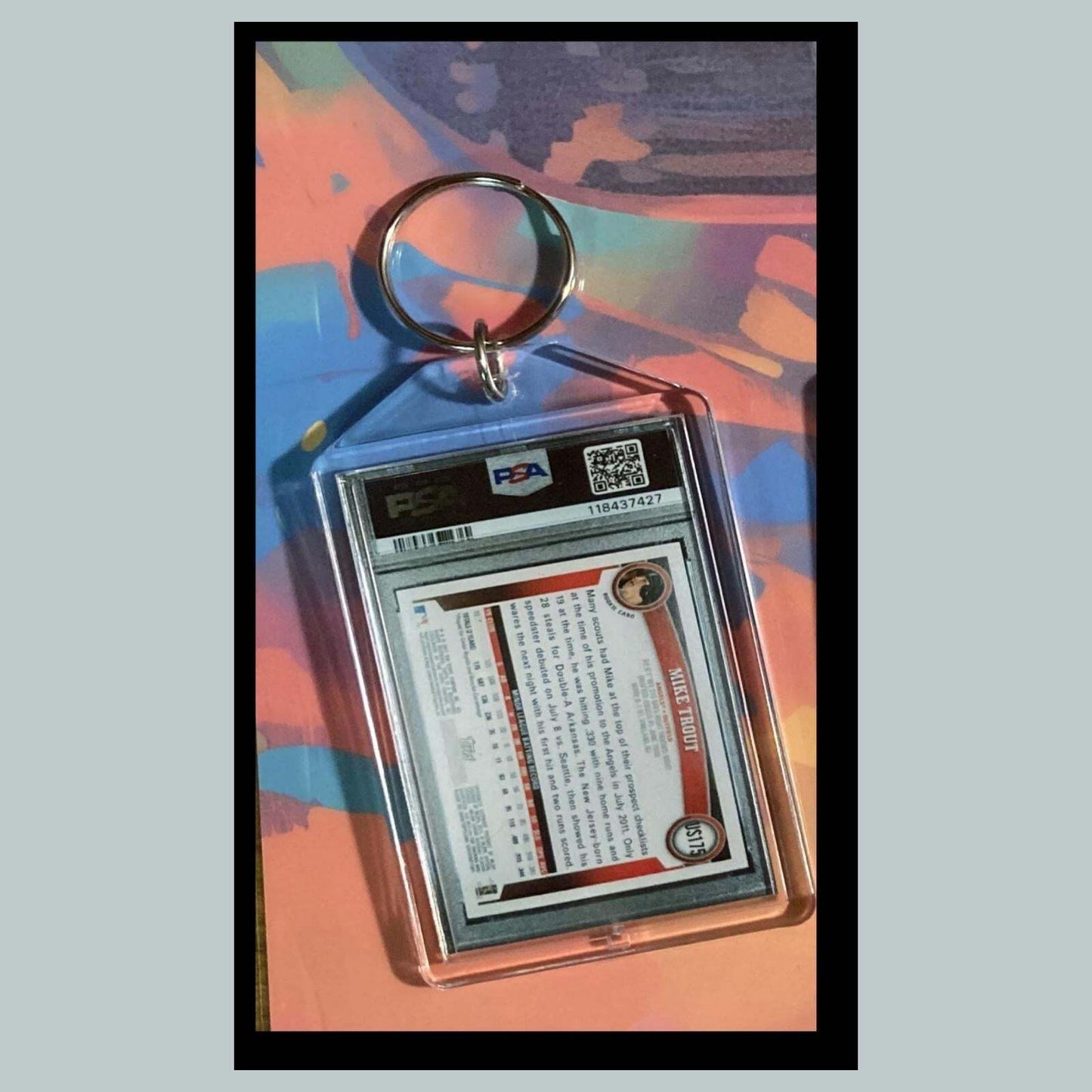 3201 Mike Trout 2011 Topps Update Rookie Custom Hand Made Novelty Keychain-Gift BBL KYC