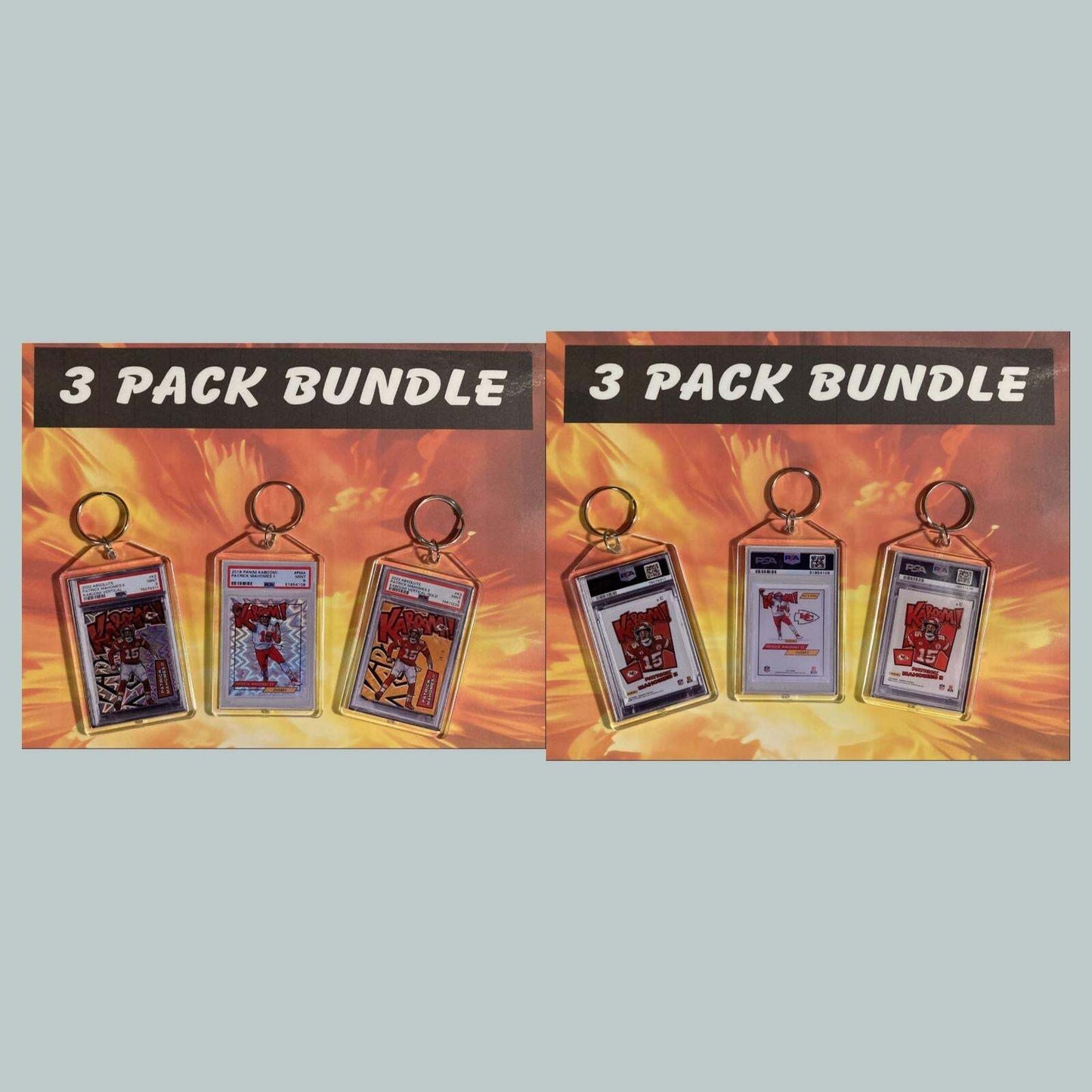 3621B Patrick Mahomes 3 Pack Bundle-Custom Hand Made Keychains FBL