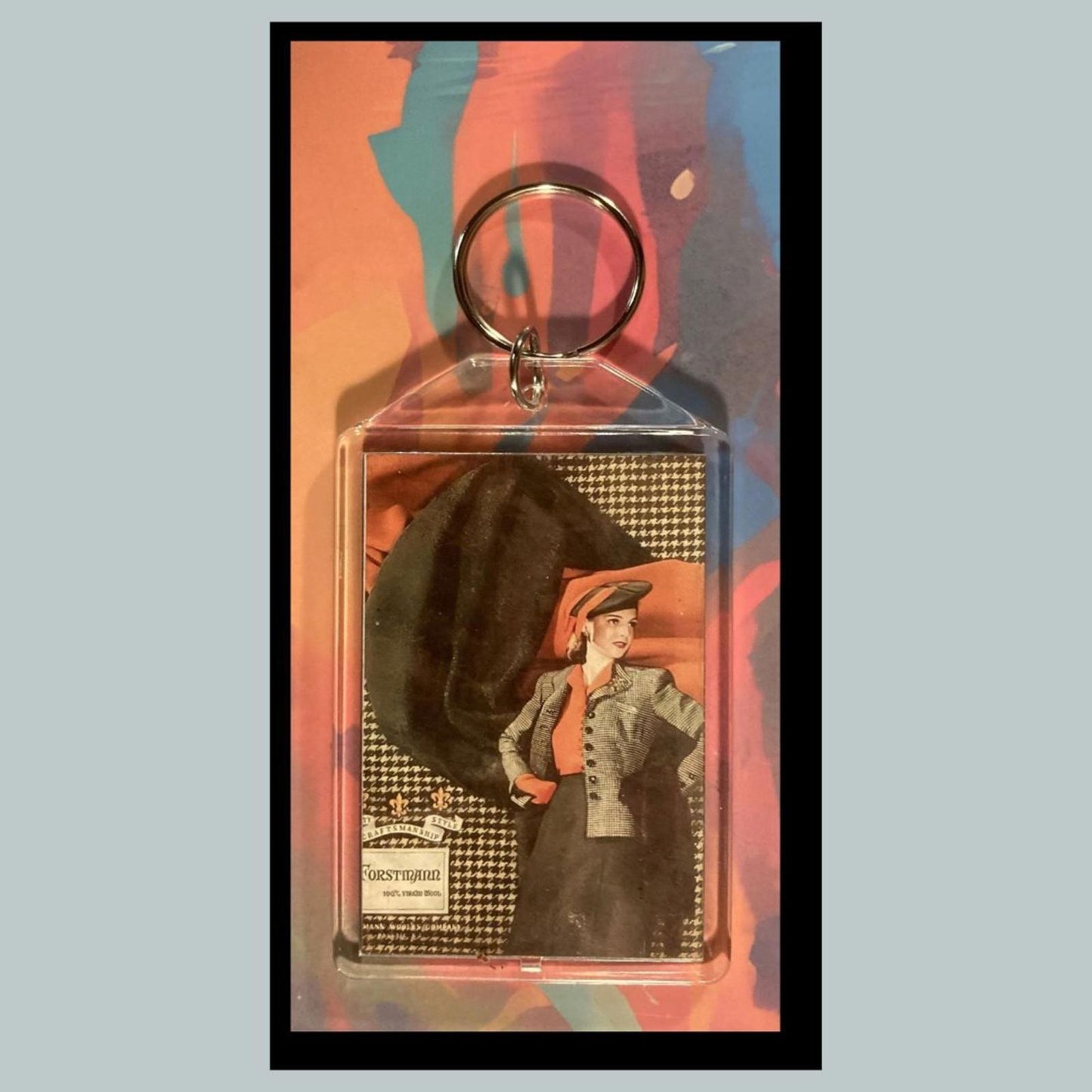 0371 Fashion Ad From The 40s Custom Hand Made Keychain - Makes A Great Gift Card