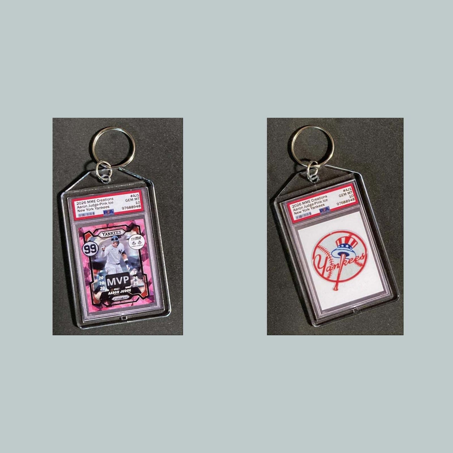 3795 Aaron Judge Pink Ice Mockup Custom Hand Made Keychain BBL KYC
