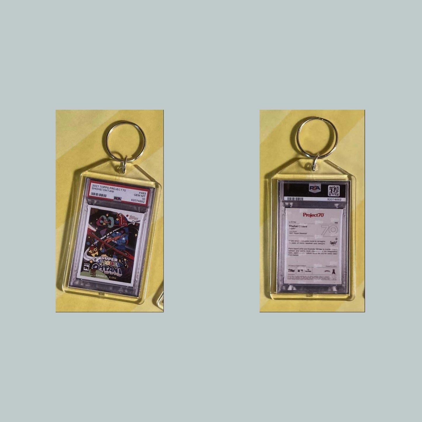 3782 Shohei Ohtani 2021 Topps Project 70 Super Shohei Custom Hand Made Keychain BBL KYC