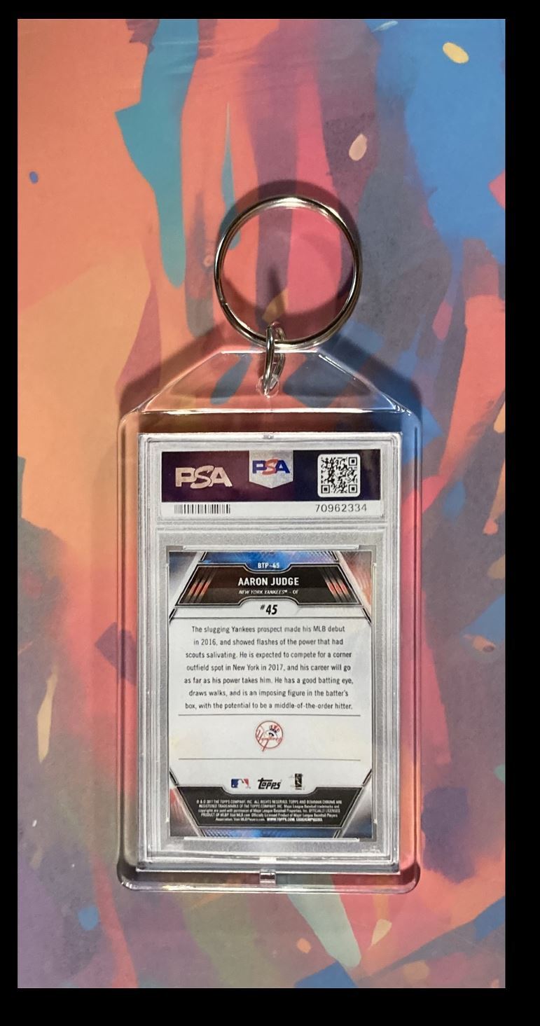 3049 Aaron Judge 2018 Bowman Top 100 Chrome Auto Custom Keychain Great Gift BBL KYC