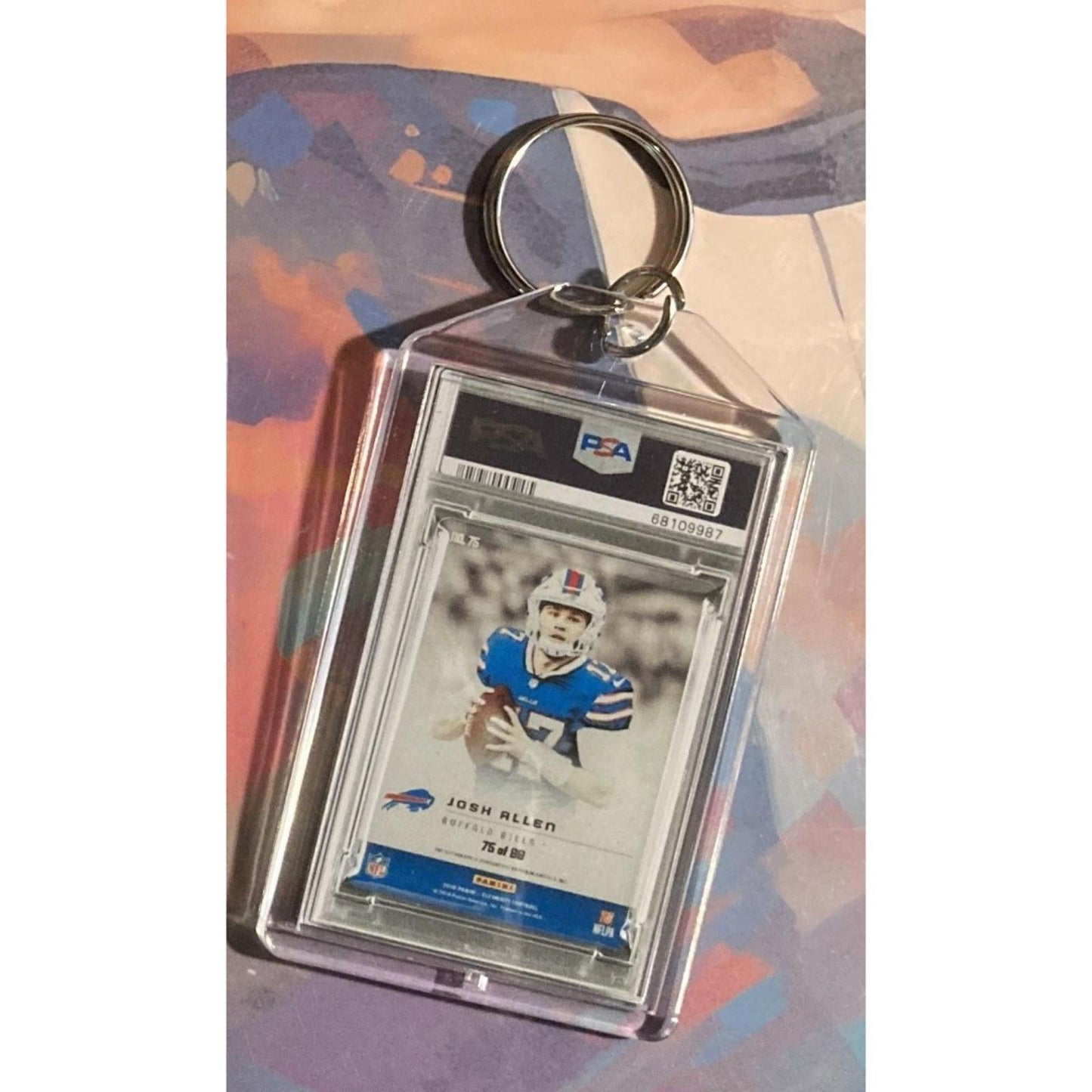0268 Josh Allen 2018 Panini Elements Auto Custom Hand Made Novelty Keychain