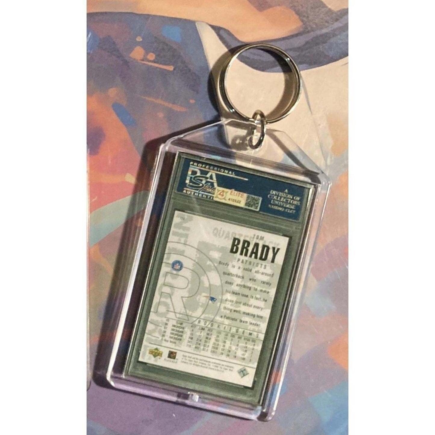 3180 Tom Brady 2000 UD Black Diamond Rookie Custom Hand Made Novelty Keychain FBL