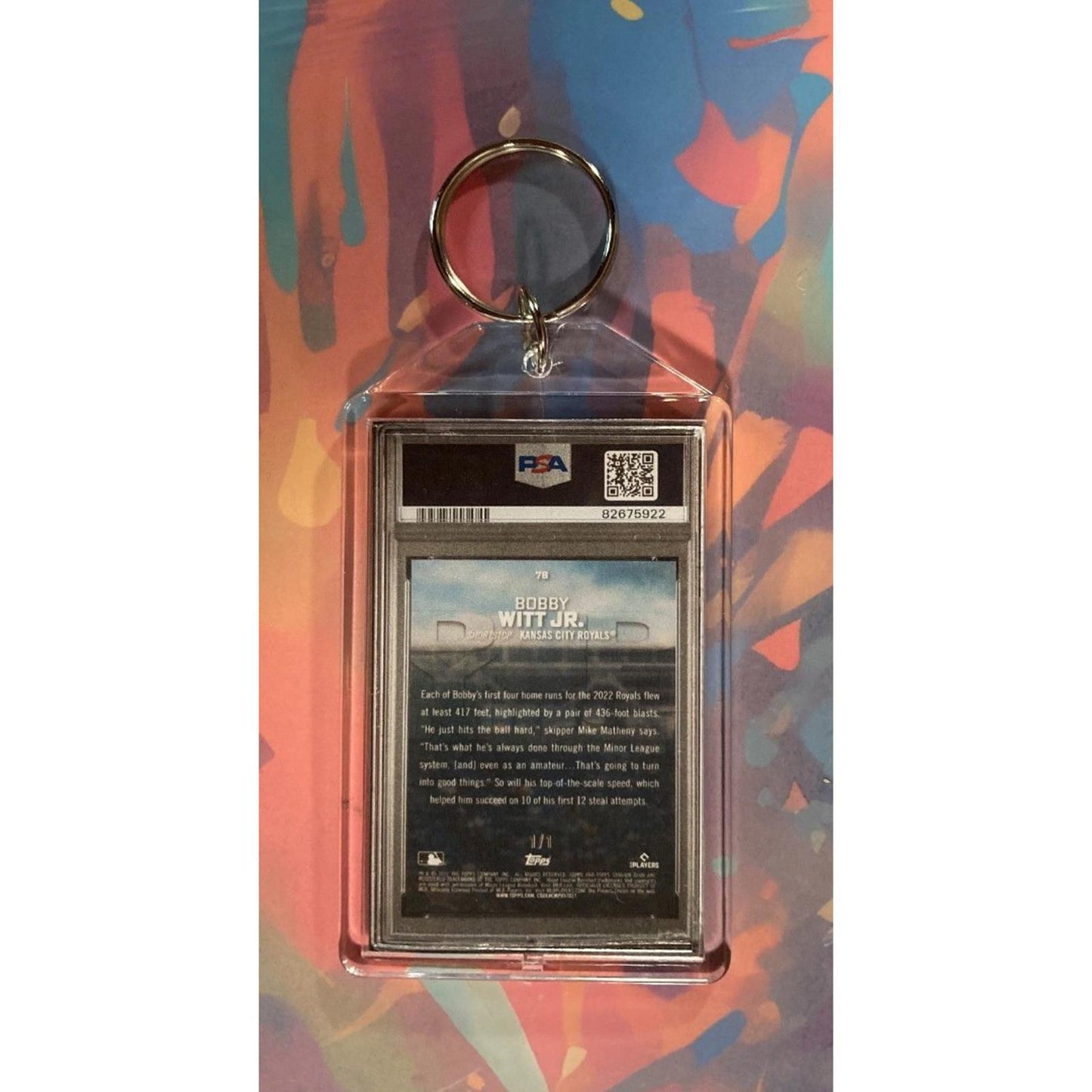 0081 Bobby Witt Jr 2022 Topps Chrome Stadium Club SuperFractor Novelty Keychain