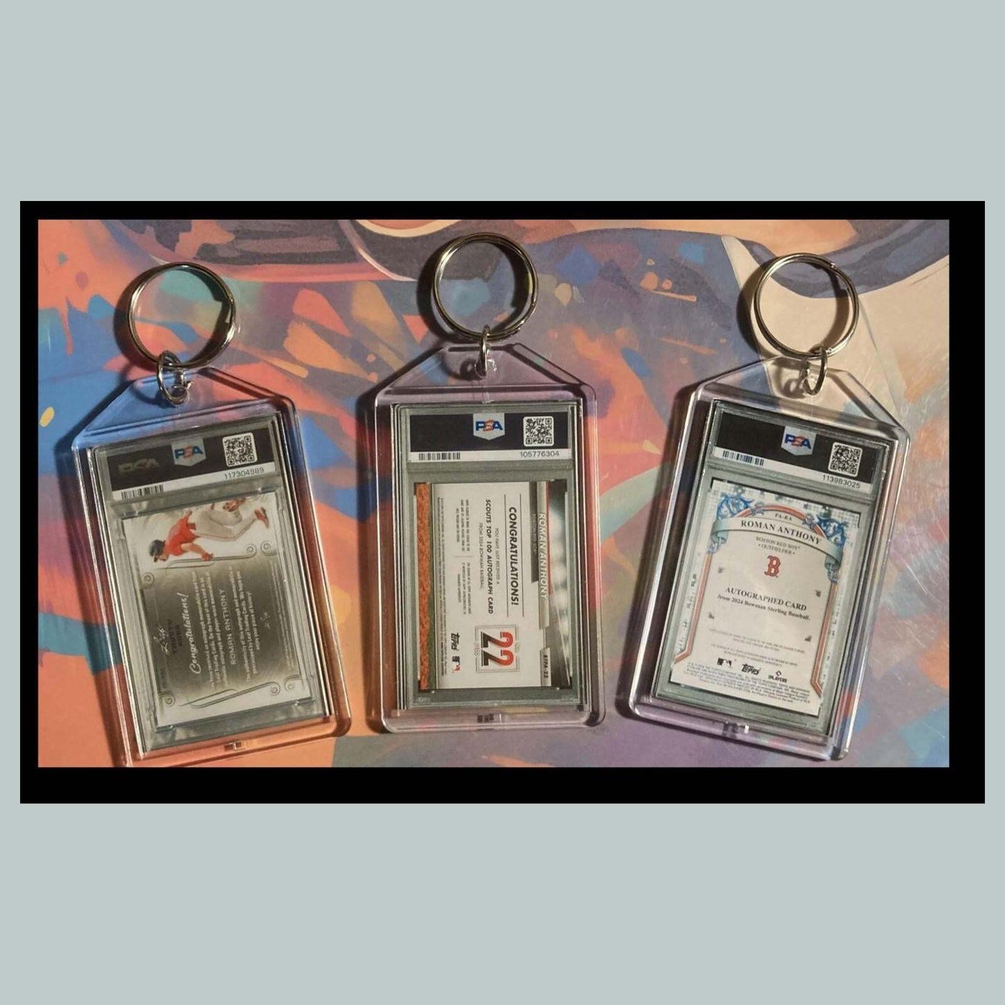 3473B Roman Anthony 3 Pack Bundle - 3 Different Custom Novelty Keychain - Gift BBL KYC