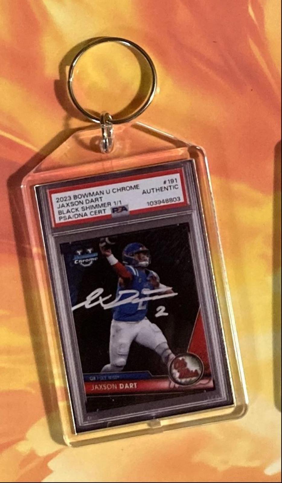 3530 Jaxson Dart 2023 Bowman U Chrome Black Shimmer Auto Custom Keychain Gift FBL