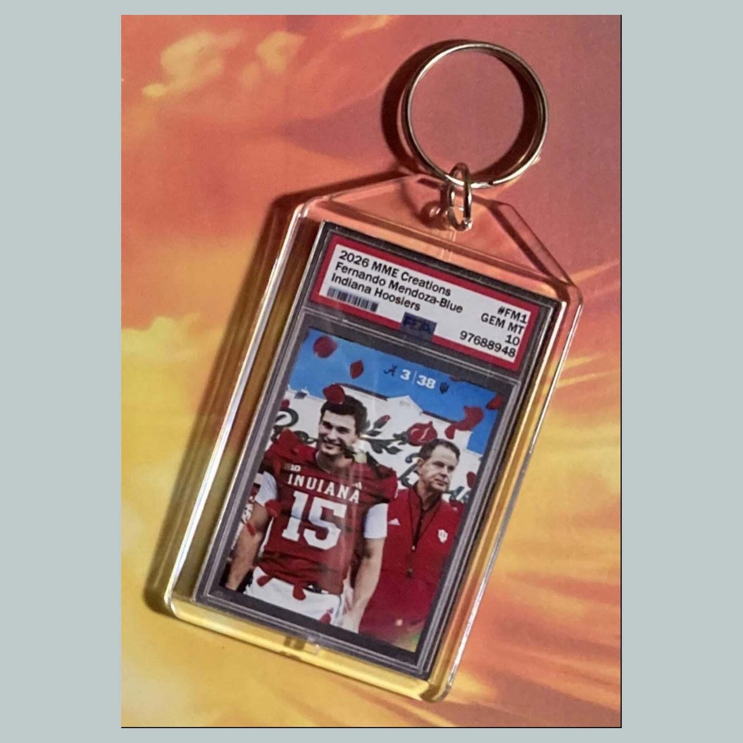 3740 Fernando Mendoza 2026 Nat Championship Mockup Custom Hand Made Keychain FBL