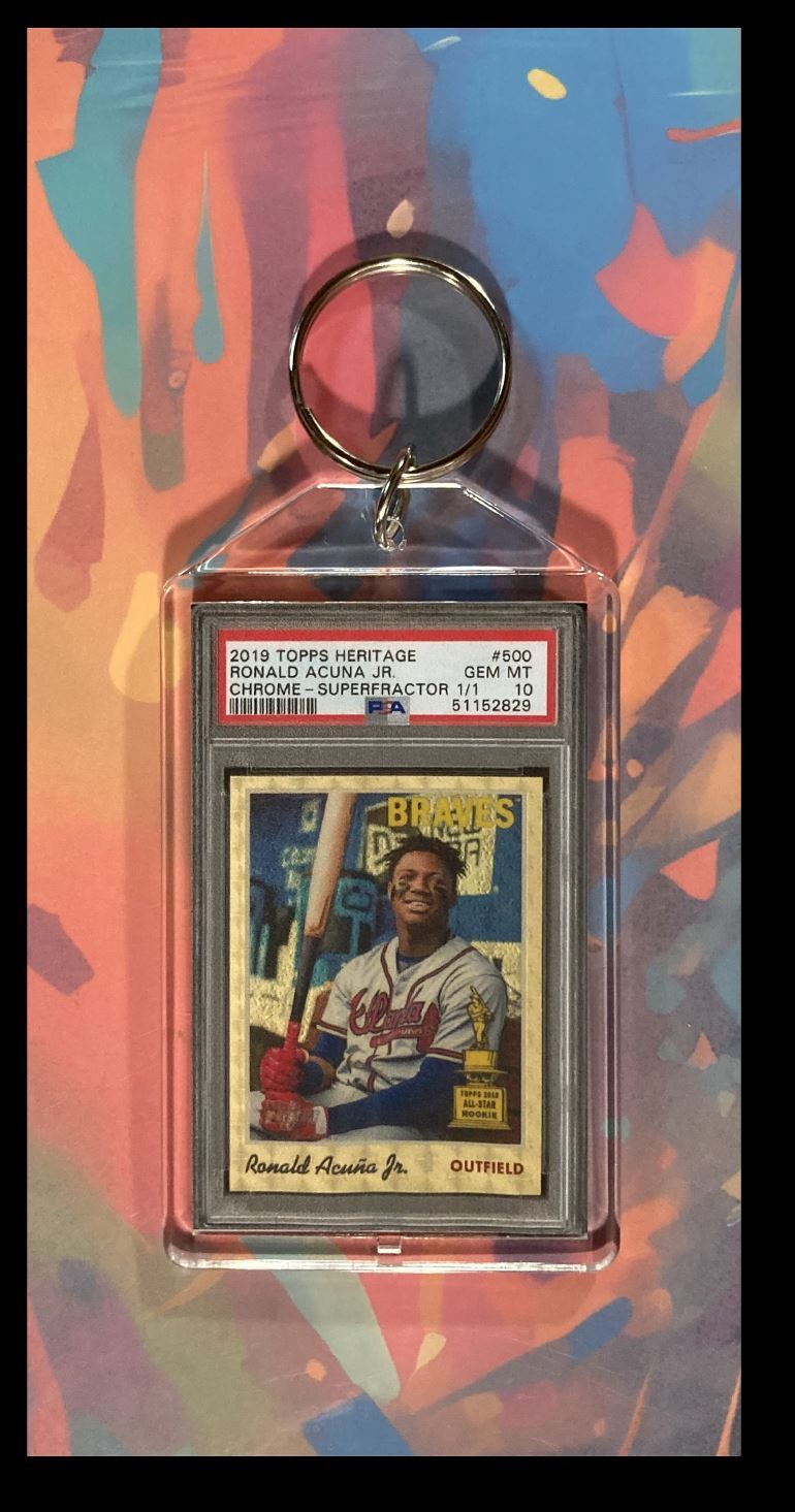 3066 Ronald Acuna 2019 Topps Heritage Chrome SuperFractor Keychain BBL KYC
