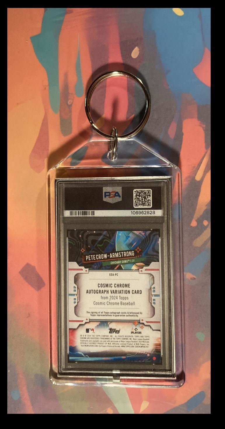 3031 Pete Crow-Armstrong 2024 Topps Cosmic Auto Keychain-Great Gift BBL KYC