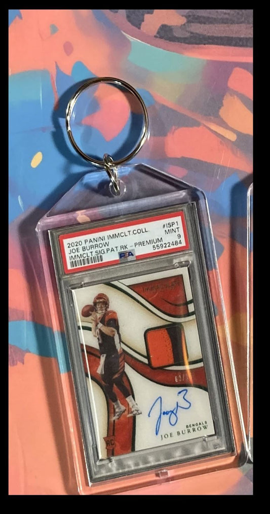 3078 Joe Burrow 2020 Panini Immaculate Rookie Patch Auto  Custom Keychain FBL