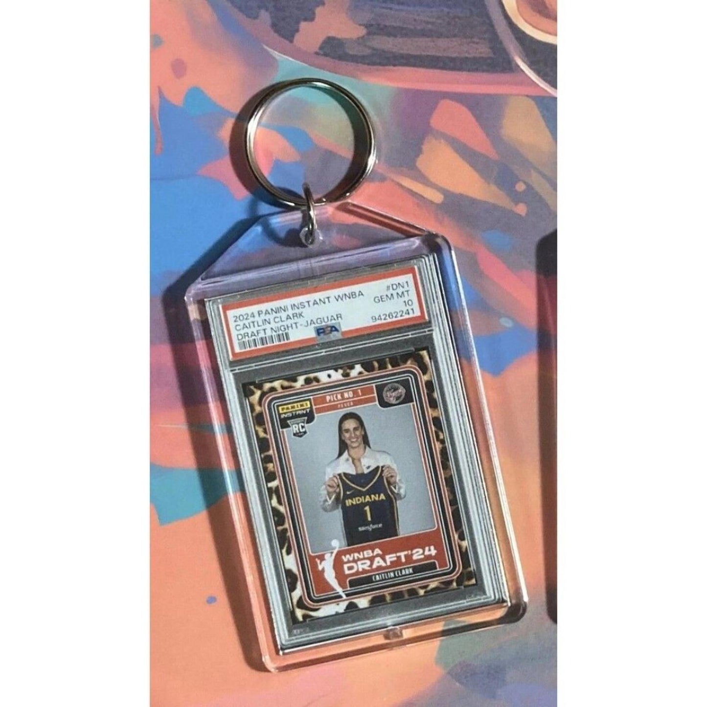 0251 Caitlin Clark 2024 Panini Instant Draft Night Jaquar Custom Keychain - Gift