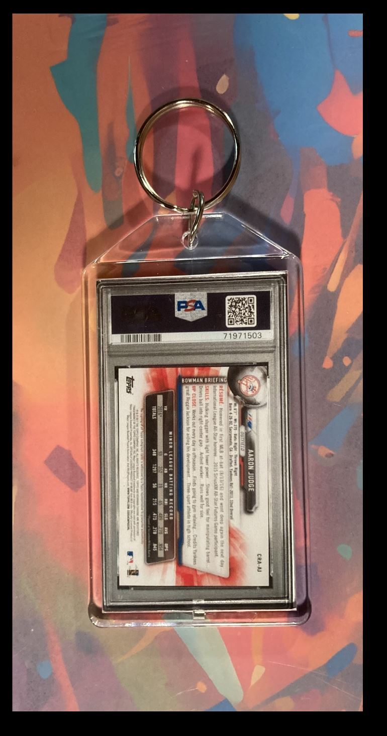 2967 Aaron Judge 2017 Bowman Chrome Auto Rookie  Keychain-Great Gift KYC BBL
