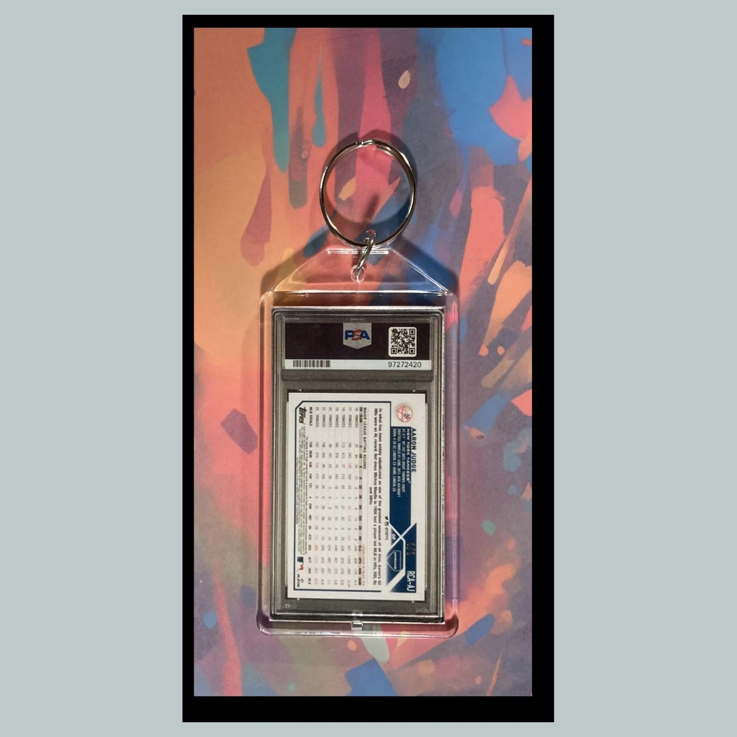 0084 Aaron Judge 2023 Topps Chrome LE SuperFractor Auto Custom Novelty Keychain