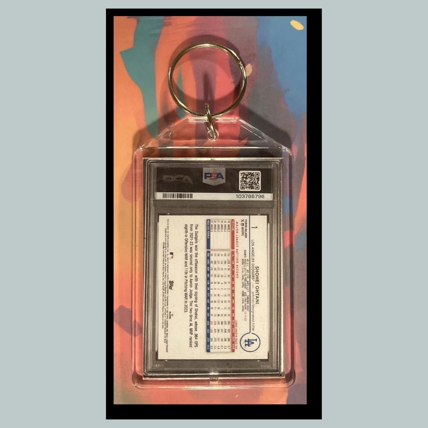0022 Shohei Ohtani 2024 Topps Gilded Gold Mini Diamond Custom Novelty Keychain