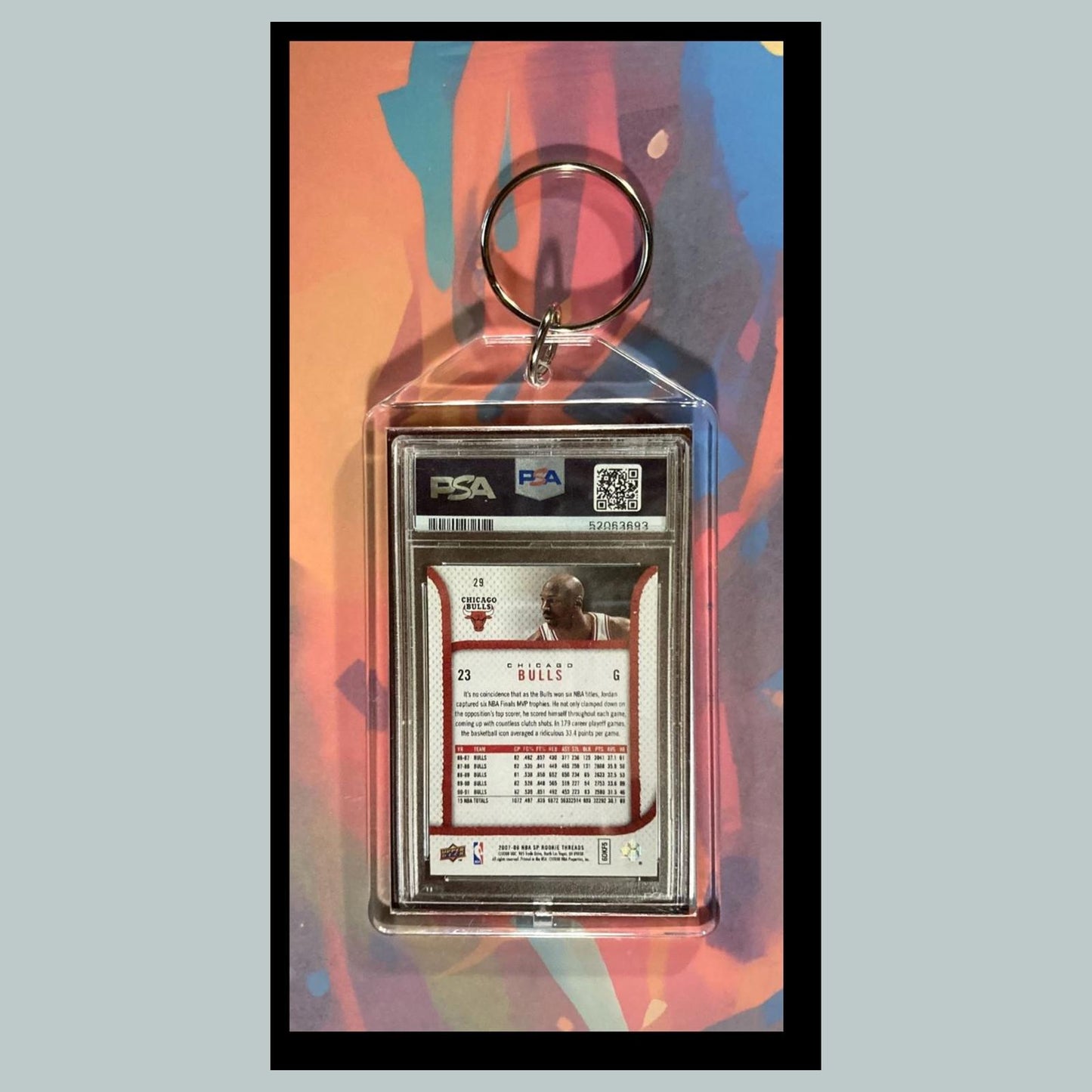 0038 Michael Jordan 2007 Rookie Threads Custom Novelty Keychain - A Great Gift