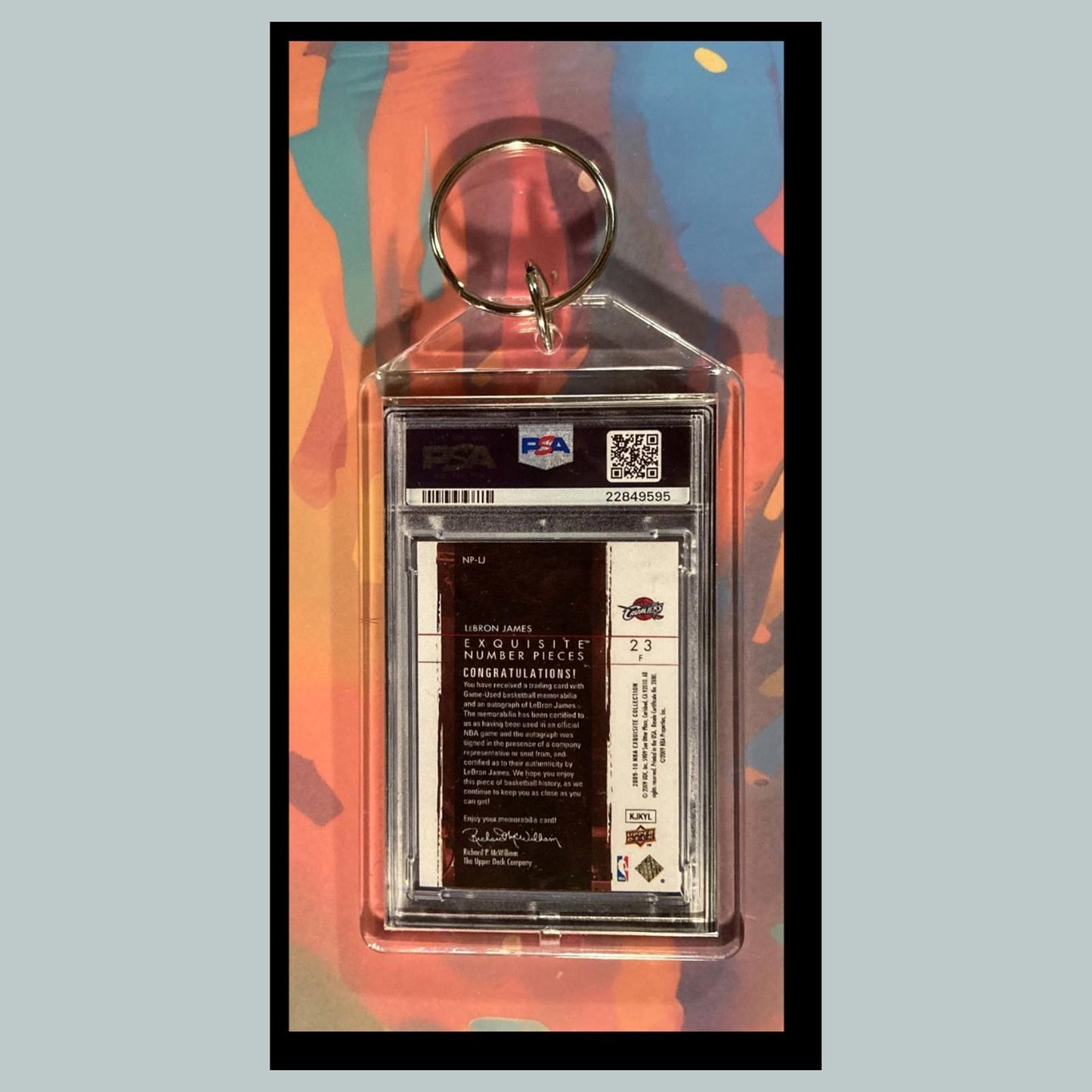 0040 LeBron James 2009 Upper Deck Exquisite Coll Auto Custom Novelty Keychain