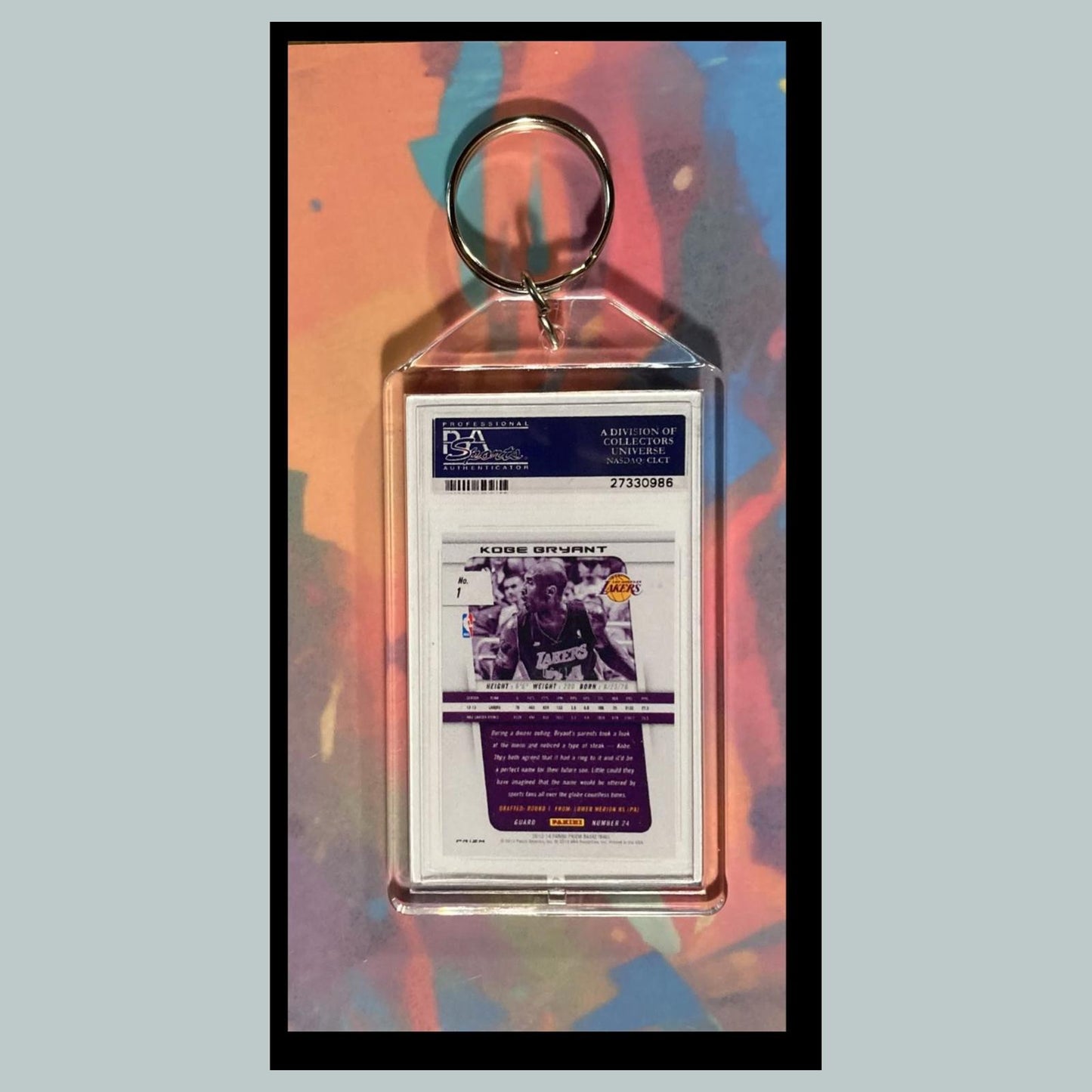 0047 Kobe Bryant 2013 Panini Prizm Gold Custom Made Novelty Keychain-Great Gift