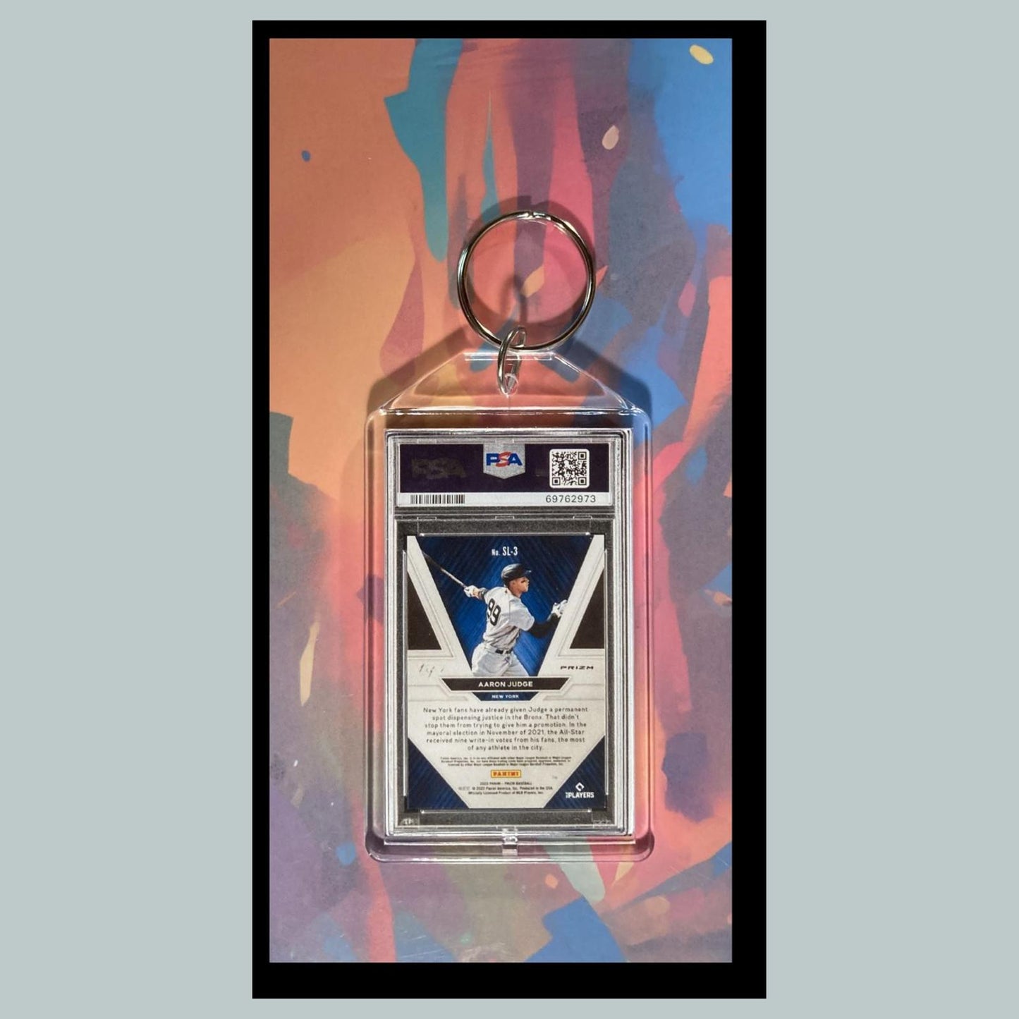 0095 Aaron Judge 2022 Panini Prizm Gold Sluggers SuperFractor  Novelty Keychain