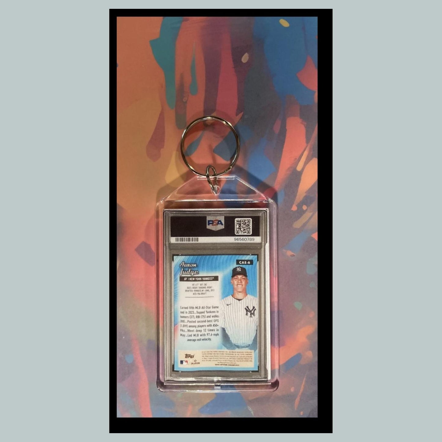 0098 Aaron Judge 2024 Topps Chrome All Etch Custom Hand Made Novelty Keychain