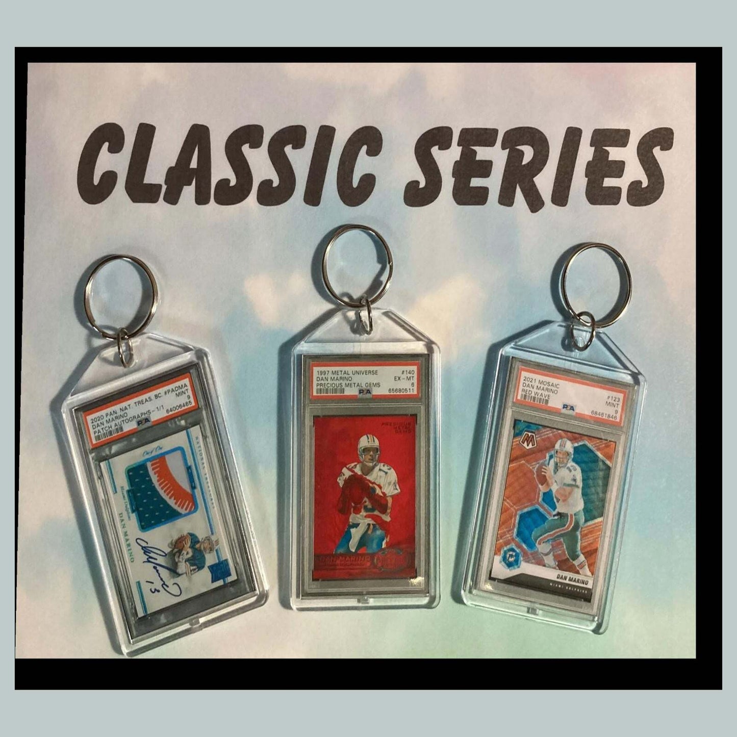 3461B Dan Marino 3 Pack Classic Bundle - 3 Different Custom Novelty Keychains FBL