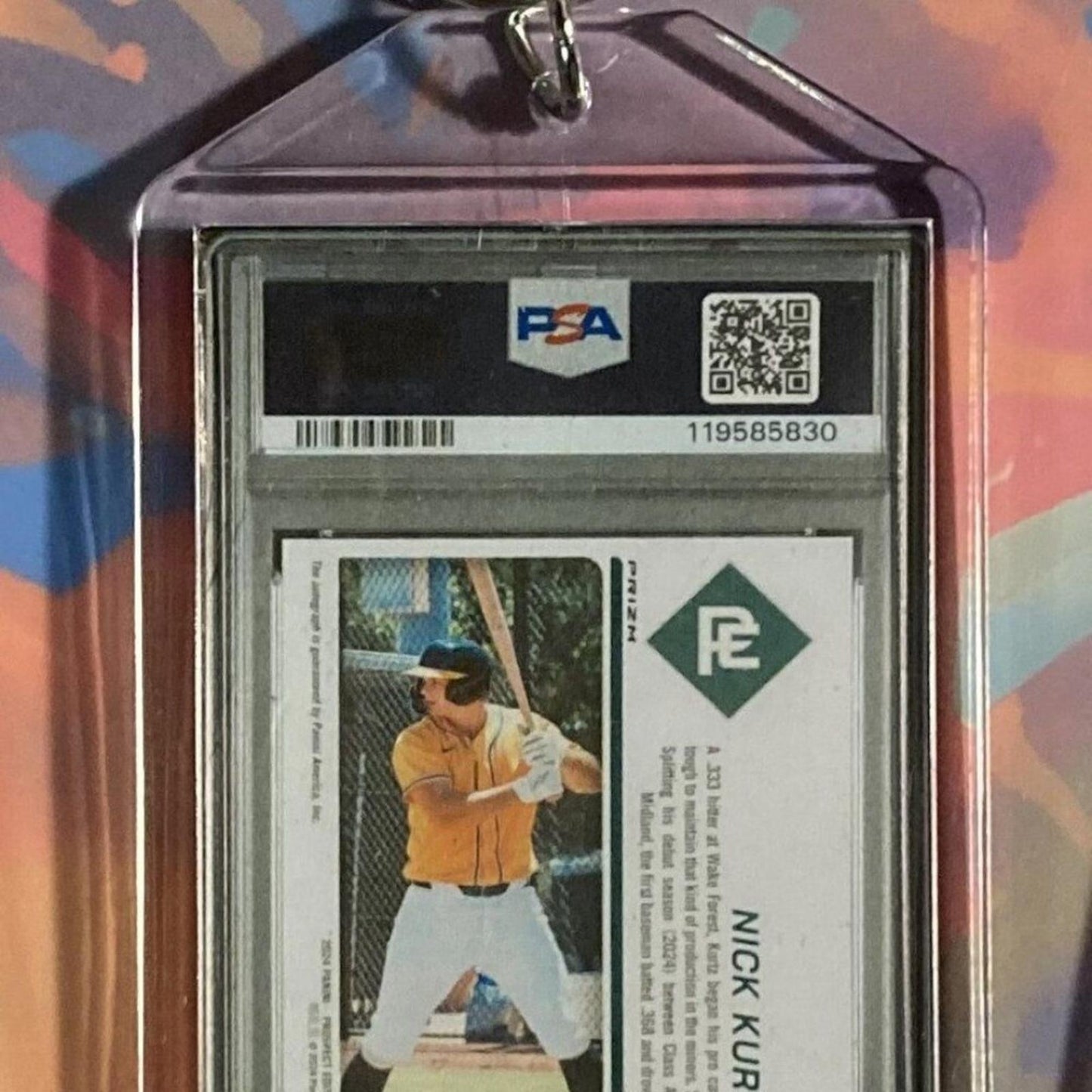 0287	Nick Kurtz 2024 Panini Prospect Edition Ticket Auto Custom Made Keychain