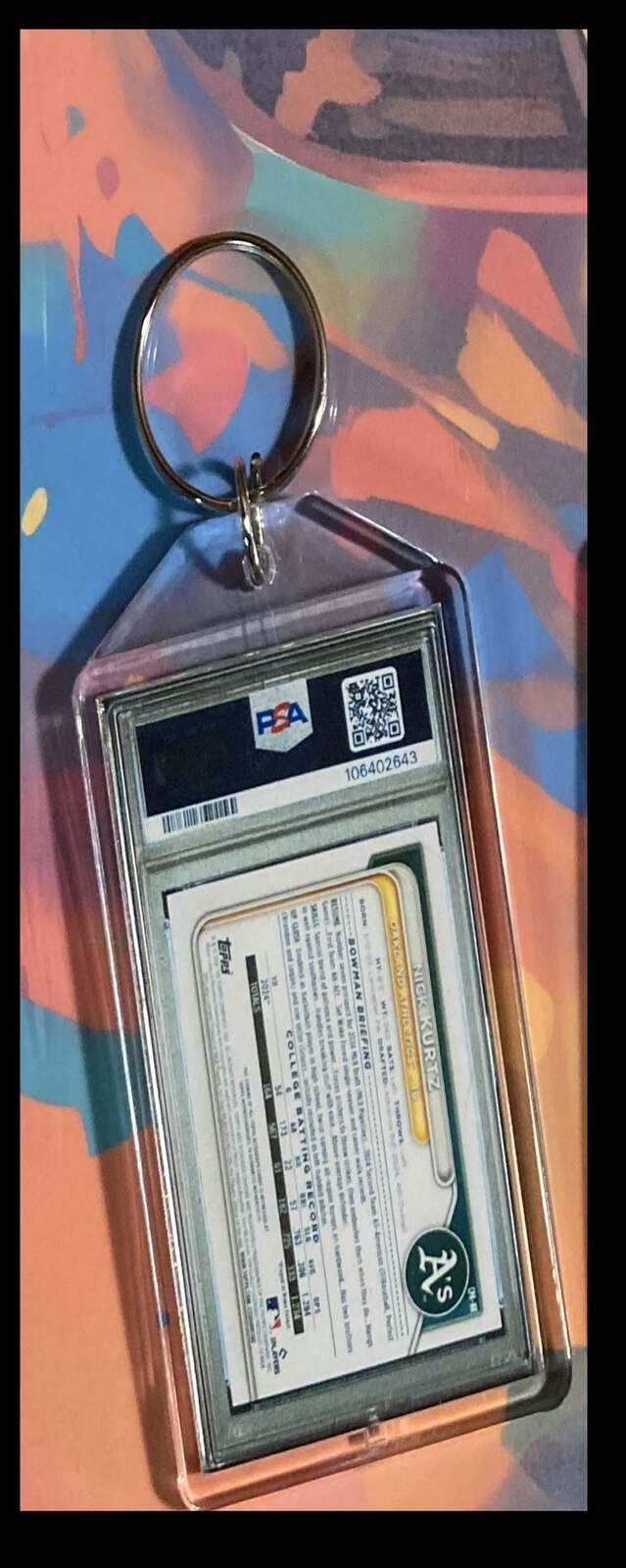 3209 Nick Kurtz 2024 Bowman Draft Chrome Gold Auto Keychain BBL KYC