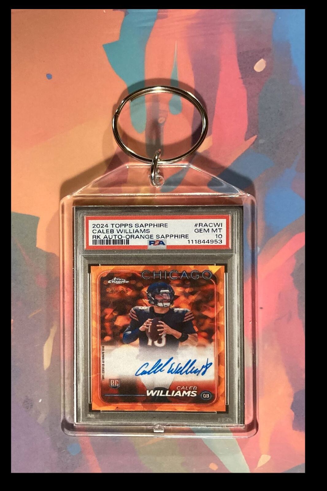 3072 Caleb Willia 2024 Topps Sapphire Orange Auto Keychain-Makes A Great Gift FBL