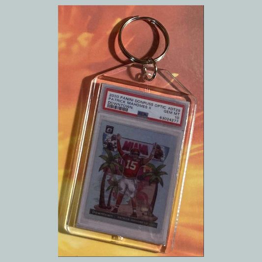 3602 Patrick Mahomes 2020 Panini Donruss Optic Downtown Custom Keychain FBL