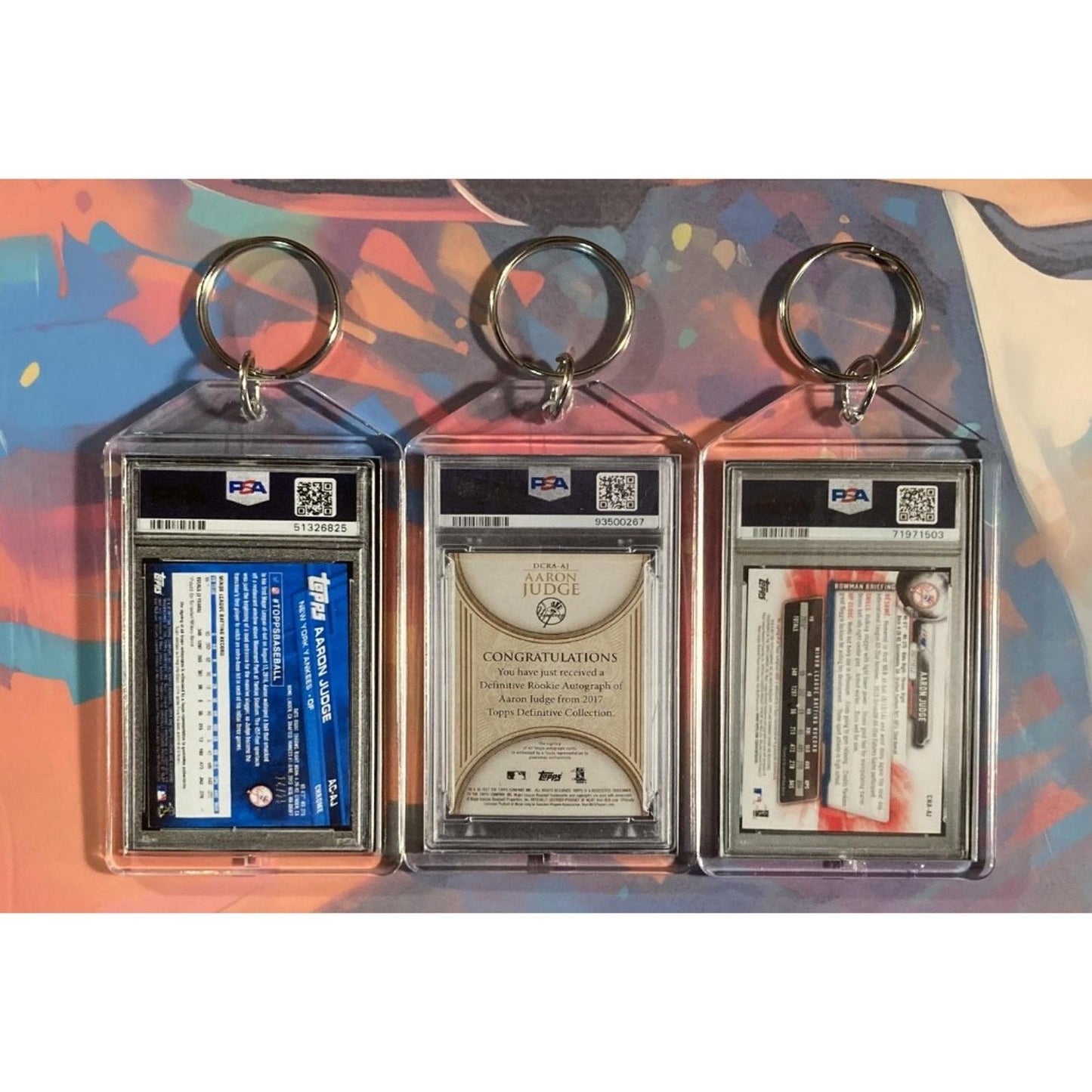 0175B Aaron Judge 3 Pack Bundle 3 Different Custom Novelty Keychains
