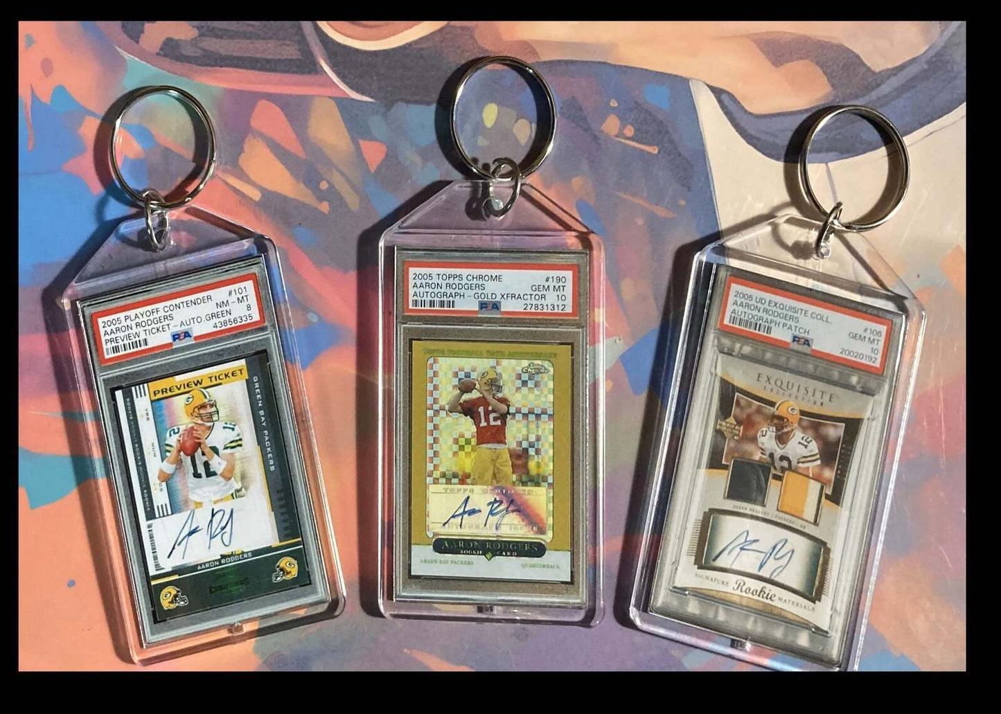 3258 Aaron Rodgers 3 Pack Bundle  Keychains FBL