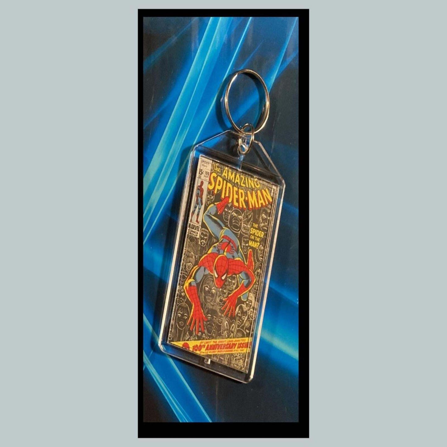 3393 Spider Man July 1973 Classic  Fights Goblint Custom Novelty Keychain CMC
