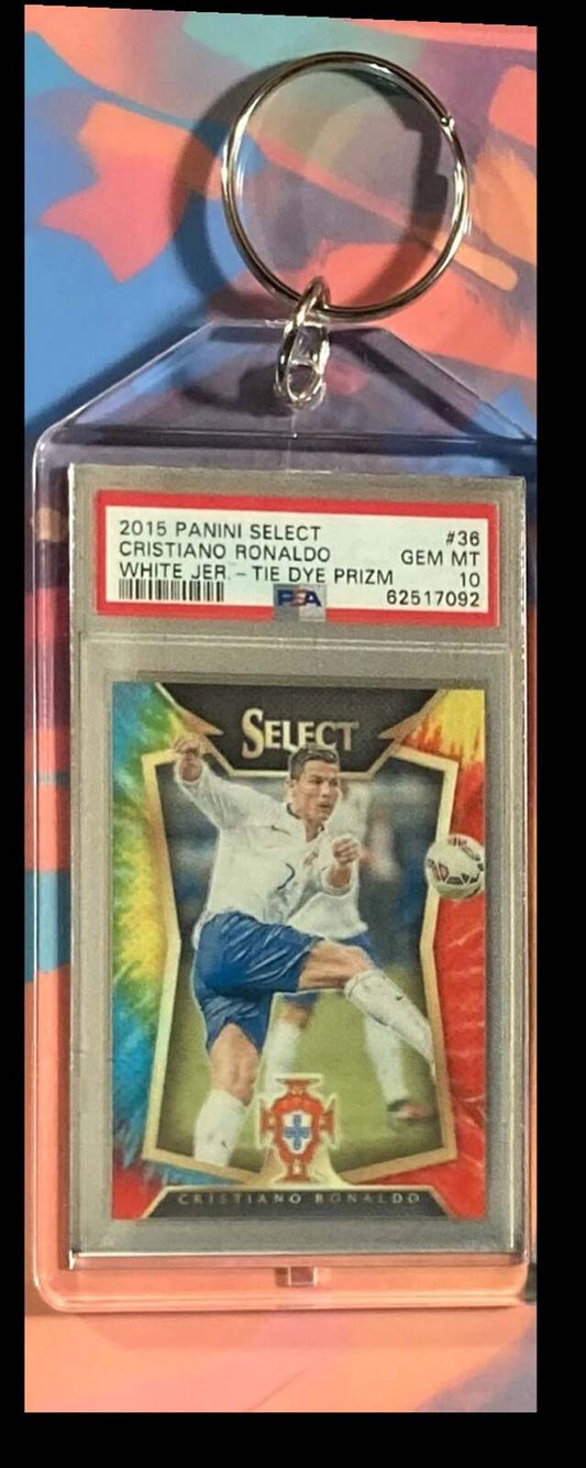 3094 Cristiano Ronaldo 2015 Panini Select Tie-Dye Prizm Keychain KYC MSC