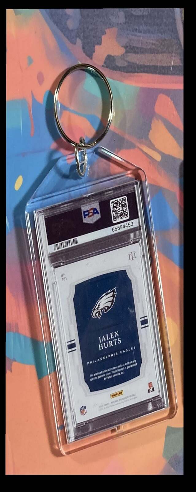 3107 Jalen Hurts 2020 Nat Treas Stars & Stripes Patch Auto Keychain FBL