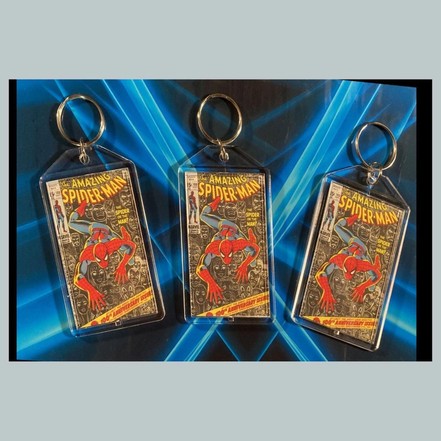 3401 Spider Man Classic  3 Pack Bundle -3 Diff Custom Novelty Keychains CMC